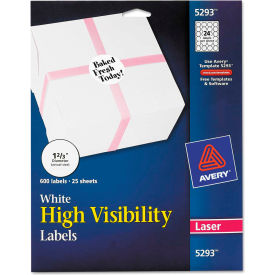 High-Visibility Round Laser Labels, 1-2/3" Dia, White, 600/Pack