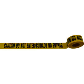 Bilingual Barricade Tape, 3" x 1000', Yellow, Caution Do Not Enter - Cuidado No Entrar