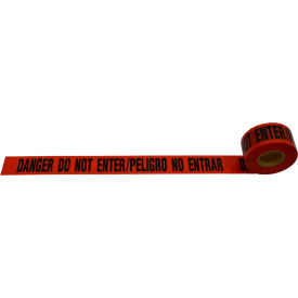 Bilingual Barricade Tape, 3" x 1000', Red, Danger Do Not Enter