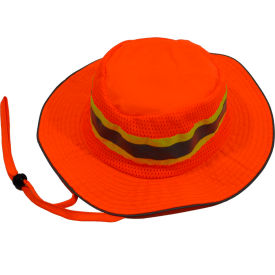 Hi-Visibility Full Brimmed Ranger Hat, Polyester Mesh/Oxford, Orange, S/M