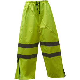 Petra Roc Waterproof Drawstring Pants, ANSI Class E, 300D Oxford/PU Coating, Lime