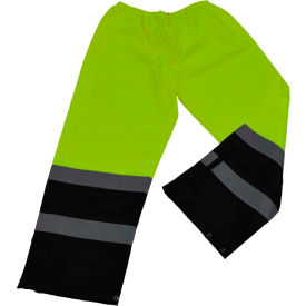 Waterproof Drawstring Pants, ANSI Class E, 300D Oxford/PU Coating, Lime/Black, 2XL