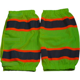 Leg Gaiter, ANSI Class E, Polyester Mesh, Lime/Orange, One Size, 1 Pair