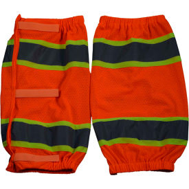 Leg Gaiter, ANSI Class E, Polyester Mesh, Orange/Lime, One Size, 1 Pair