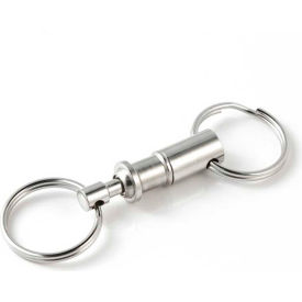 Quick Release Pull Apart Key Accessory with 2 Split Rings Chrome Cylinder