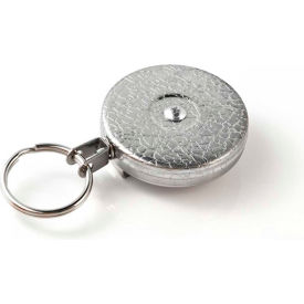 Retractable Key Reel with 24" Stainless Steel Chain Chrome Front 1.75" Steel Belt Loop