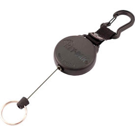 Retractable Key Reel w/48" Kevlar Cord Polycarbonate Case Carabiner Clip
