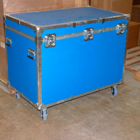 Heavy-Duty Trade Show Supertrunk Foam Lined with Wheels - 38"L x 22"W x 24"H - Blue