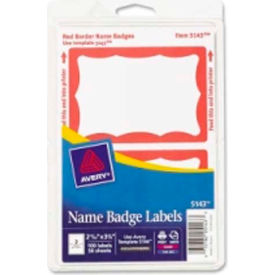 Self-Adhesive Labels 2-11/32" x 3-3/8" Red 100/Pack