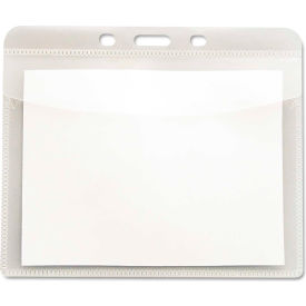 PVC-Free Badge Holders, Horizontal, 4" x 3", Clear, 50/Pack