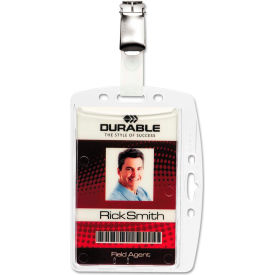Shell-Style ID Card Holder, Vertical/Horizontal, Clear, 25/Pack