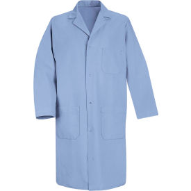 Men's Gripper-Front Lab Coat, Light Blue, Poly/Cotton, 3XL
