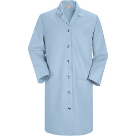Red Kap Women's Lab Coat, Light Blue, Poly/Combed Cotton