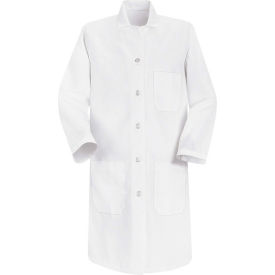 Women's Button Closure Lab Coat, White, Poly/Cotton, 4XL