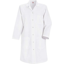 Women's Gripper-Front Lab Coat, White, Poly/Combed Cotton, XL