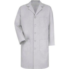 Men's Lab Coat, Light Gray, Poly/Combed Cotton, 40"