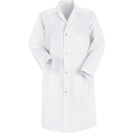 Men's Button-Front Lab Coat, White, Poly/Cotton, 3XL