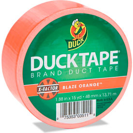 Colored Duct Tape, 1.88"W x 15 yds - 3" Core - Neon Orange