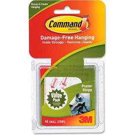 Command Poster Strips Value Pack, White, 48/Pack