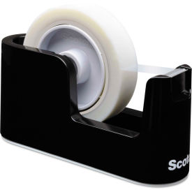 Heavy Duty Weighted Desktop Tape Dispenser, 3" core, Plastic, Black