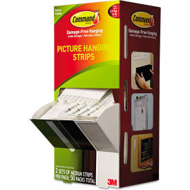 Command Picture Hanging Strips, 5/8" x 2 3/4", White, 50/Carton