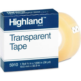 Highland Transparent Tape, 3/4" x 1296", 1" Core, Clear