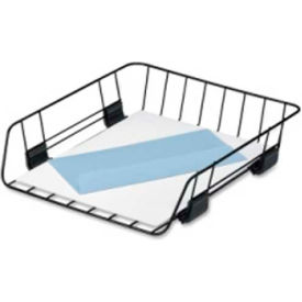 Wire Metal Letter Tray, 1 Section, Letter Size Files, 10" x 14.13" x 3", Black