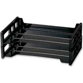 Stackable Desk Trays Side Load 13-3/16" x 9" x 2-3/4" 2 Pack Black