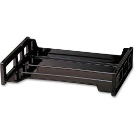 Side Loading Stackable Desk Tray 13-3/16" x 9" x 2-3/4" Black