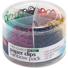 Metallic Color Coated Paper Clips Assorted Sizes Assorted 450/Pack
