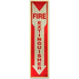 Glow in Dark Fire Extinguisher Sign 5" x 18" Red/White