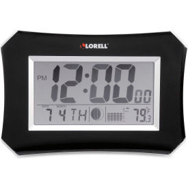 Wall LCD Lunar Alarm Clock 10-1/4" Wx 7" H x 1-1/2"D Silver/Black