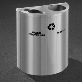 Recyclepro Recycling & Trash Can, Mixed Recyclables, 29 Gallon, Satin Aluminum