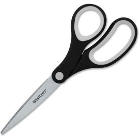 Straight 8"L Soft Handle Scissors Black