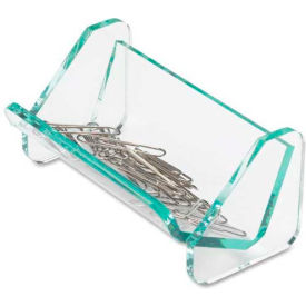 Paper Clip Holder 3-7/8" x 2-1/2" Transparent with Green Tint
