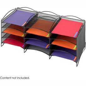 Desktop Organizer with 12 Compartments & Connector Clips Black