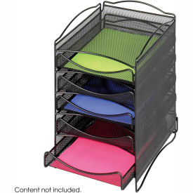 Steel Mesh Desktop Organizer with 5 Drawers Black