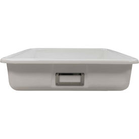 Storage Tote, 19"L x 13-3/4"W x 3-1/2"H, Tan, Polyethylene