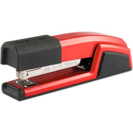 Antimicrobial Full Strip Metal Stapler, 25-Sheet Capacity, Red