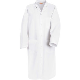 Red Kap Gripper-Front Butcher Coat W/Interior Top Pocket, Spun Polyester, White