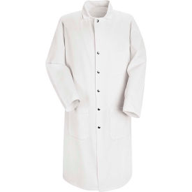 Red Kap Full Cut Butcher Coat, White, Polyester/Cotton