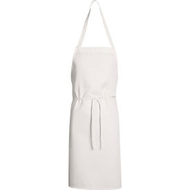 Unisex Mid Length Bib Apron, White, 30" x 33"