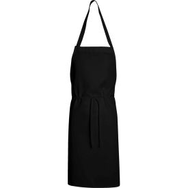 Unisex Mid Length Bib Apron, Black, 30" x 33"