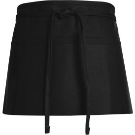 Chef Designs Waist Apron, Black, 11" x 23"