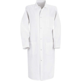 Gripper-Front Butcher Frock W/Inside Top Pocket, White, Polyester/Cotton Twill, 3XL