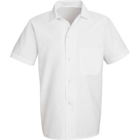 Chef Designs Button-Front Short Sleeve Cook Shirt, White, Polyester/Cotton