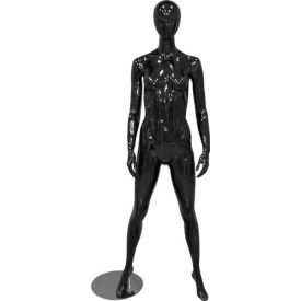 Female Mannequin - Hands by Side, Legs Apart - Gloss Finish, Black