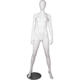 Female Mannequin - Hands by Side, Legs Apart - Gloss Finish, White