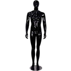 Male Mannequin - Hands by Side, Leg Straight - Gloss Finish, Black