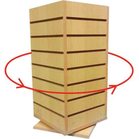 Slat Wall Countertop Spinner - 4 Side 12"W x 12"D x 25"H - Maple
